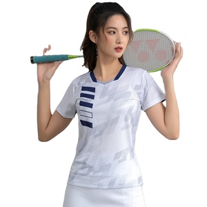 Ejercicio entrenamiento T mujeres cuello en V bádminton manga corta verano correr Mesa tenis voleibol equipo Yoga camisetas - Product Image 1