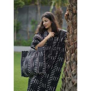 Ensemble de robes décontractées Quince Life Yin Yang Kaftan avec sac fourre-tout assorti, taille unique - Product Image 1