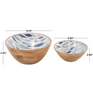 Fine Quality Wooden <b>Bowl</b> With <b>Enamel</b> Design Blending Beauty With Practical Functionality - Product Image 4