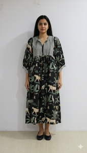 Vestido Floral Botánico de Estilo Bohemio para Mujer, 100% Algodón Lavable, Mini, Ligero, para Otoño y Vacaciones - Product Image 4