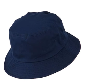 Plain Blank Navy Blue Cotton Twill Round Top Narrow Brim Adults <b>Bucket</b> <b>Hat</b> <b>for</b> <b>Big</b> <b>Head</b> Pescador - Product Image 1