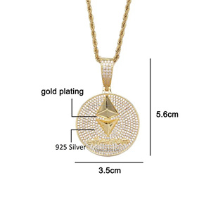 Wholesale Gold Plated 925 Sterling <b>Silver</b> Moissanite Pendants <b>Charms</b> Custom Design Men's Hip Hop Party 5.6cm 3.5cm OEM ODM - Product Image 6