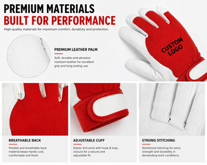 Leather Work <b>Gloves</b> Safety <b>Driver</b> <b>Gloves</b> Sheep Leather Industrial Construction Gardening Labor Anti Slip Direct Factory Prices - Product Image 2