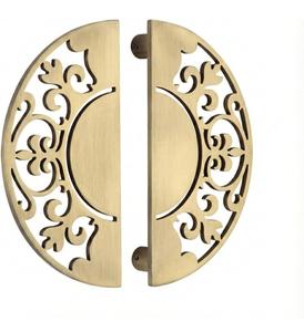 Traditional <b>Brass</b> Oval Furniture Handle <b>Knob</b> with Floral Design for Wardrobe Door Decorative Pull Durable Hardware - Product Image 6
