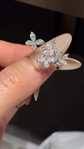 1.5CT Lab Grown Diamond Flower Earrings 14K White Gold Floral Stud Earrings Elegant Fine Jewelry Gift for Women - Product Image 6