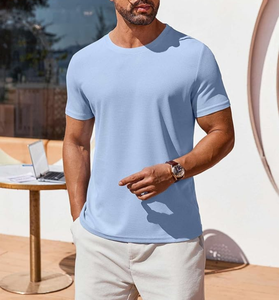 Camiseta de Hombre, Corte Regular, Cuello Redondo, Informal, Verano, Clásica, Básica, Lisa, 100% Algodón, 160 GSM, Directo de Fábrica, OEM, Venta al Por Mayor - Product Image 2