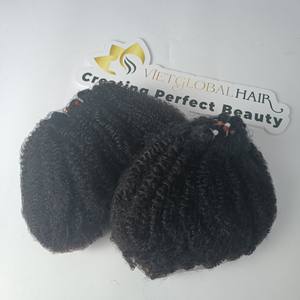 Cheveux vietnamiens Afro Kinky Curly Top Quality Double Weft Hair Bundles Super Double Drawn 100% Raw Hair Extensions - Product Image 4