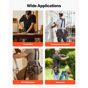 Cintura Porta Attrezzi da Uomo con 22 Tasche, Bretelle Regolabili, Borsa da Lavoro per Elettricisti, Gilet Multitasche Resistente - Product Image 1