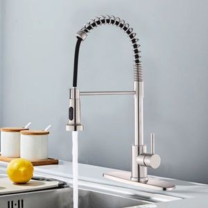 Rubinetto da cucina industriale a 1 maniglia, 1 foro, 3 fori, con doccetta estraibile, per lavatoio, stile rustico, per camper, lavanderia, vano multiuso, RV, ambienti umidi - Product Image 3