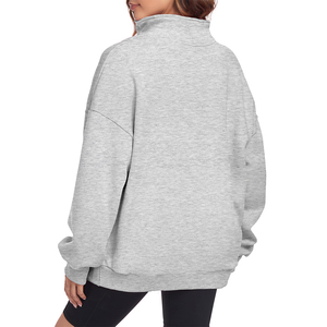 Sweat-shirt d'hiver neuf de haute qualité pour femme, pull décontracté à col zippé, idéal pour l'entraînement, en coton, prix abordable - Product Image 3