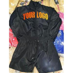 Tracksuit Zipper <b>Jacket</b> and Shorts Outfit 2 Piece Set Color block Windbreaker Short Set Men - Product Image 3