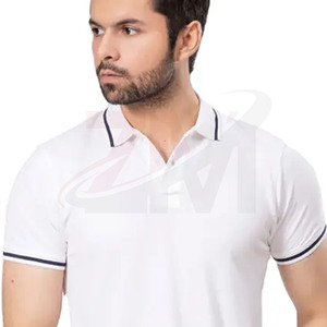 Camisetas Polo de Golf Cortas para Hombre de Alta Calidad al por Mayor, con Logotipo Bordado Personalizado, Color Sólido, Cuello de Solapa Tejido - Product Image 5