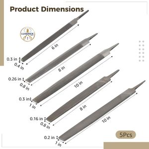 Fichiers et outils miniatures pour modélisme, comprenant un ensemble de limes diamantées rondes, plates et triangulaires, 9 pièces - Product Image 4