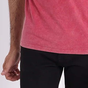 Camiseta Casual de Punto para Hombre, Cuello Redondo, Manga Corta, Corte Ajustado, Color Rojo Sólido, Algodón Jersey 2027 - Product Image 6