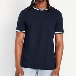 T-shirt en coton et élasthanne pour homme, respirant, coupe ajustée, simple - Product Image 5