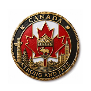 Moneda Conmemorativa Canadiense Personalizada con Esmalte y Logotipo en Relieve 3D para Regalo Turístico - Product Image 2