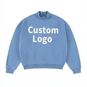 Sweat-shirts à capuche pour hommes, personnalisables avec logo, unis et simples, en polaire épaisse et chaude pour l'hiver, coupe ample, col montant vintage, style oversize, vente en gros - Product Image 2