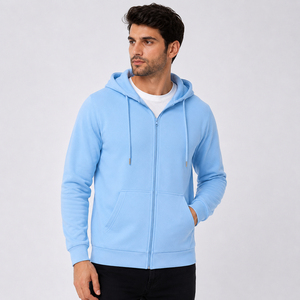 Sudadera cómoda para hombre con cierre frontal, tela suave al tacto y diseño práctico, ideal para uso relajado y actividades al aire libre. - Product Image 1