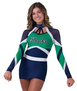 Conjunto de Uniforme de Práctica de Baile Latino para Niñas, Transpirable, de Secado Rápido, 100% Poliéster, Vestidos con Estampado en Relieve, Personalizables - Product Image 1