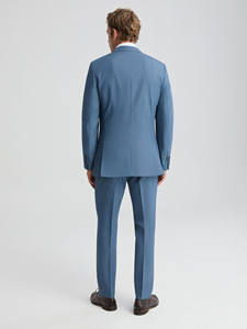 Costume de mariage bleu sur mesure pour homme, respirant, élégant, avec blazer bleu premium et pantalon slim, couleurs personnalisables - Product Image 2