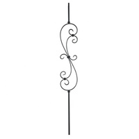 Vente en gros de balustres d'escalier en acier inoxydable noir mat de 1/2 pouce, 44 pouces, carrés creux, garde-corps en fer uni, fuseaux en fer forgé