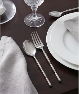 Juego de cubiertos plateados de mango corto estilo bambú, perfecto para cafeterías, para servir postres y para uso doméstico, hecho a mano. - Product Image 4