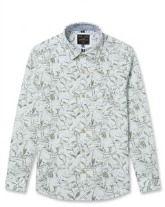 Chemise décontractée pour homme Enovate à manches longues, imprimé floral, col rabattu, manches longues, respirante, en lin tissé pour l'été - Product Image 5
