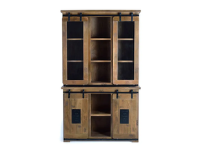 Armoire verticale de chambre à coucher au design industriel moderne, en bois de manguier massif, pour salon et bureau - Product Image 6