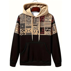 Streetwear Urbain Automne – Nouveauté Tendance : Imprimé Géométrique Color Block de Haute Qualité 100% Polyester – Confortable et Unique – Prix de Gros - Product Image 1