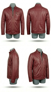 Chaqueta de Cuero Estilo Casual para Hombre con Cierre de Cremallera, Ropa Exterior de Moda - Product Image 3