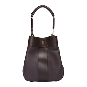 Royaa High Quality Genuine Leather Fashion Stylish Bucket Evening Bag Turn Lock Handle <b>Metal</b> Ceramic Handles 2L Capacity - Product Image 2