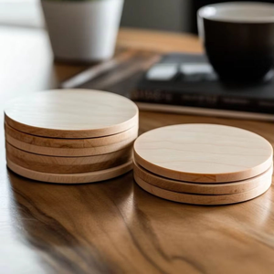 Minimalist Solid Wood <b>Coaster</b> Set <b>Heat</b> Resistant Smooth Finish Durable Drink <b>Coasters</b> for Dining Coffee Table Home Decor - Product Image 1