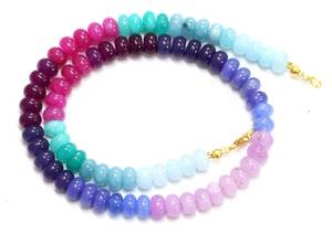 Beautiful Colorful <b>Quartz</b> Smooth Rondelle Beads Choker <b>Necklace</b> 7-8MM Fashion Gemstone <b>Necklace</b> For Women Girls Handmade Jewelry - Product Image 4