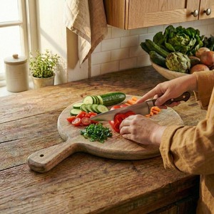 Tabla de cortar de madera hecha a mano, perfecta para regalar en bodas, aniversarios o eventos de inauguración de casas para amantes de la gastronomía. - Product Image 4