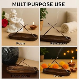 Juego de bandejas decorativas de madera rectangulares con diseño geométrico Art Deco, hechas a mano, multifuncionales, para Diwali y Navidad - Product Image 6
