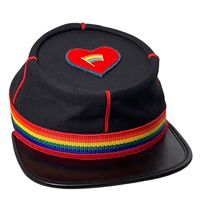 Gorra Superior Confederada de Forraje, Estilo Civil, de Lana con Tira de Cuero, Cordón y Botón de Latón, Tipo Kepi