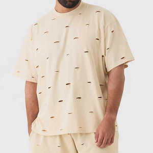 T-shirt Homme Effet Vieilli Vintage Délavé Streetwear Oversize Coton Imprimé Décontracté Hip Hop Mode Qualité Supérieure - Product Image 6