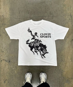 T-shirt à manches courtes pour homme Clovix Sports, impression personnalisée du logo, vêtements de style streetwear, coupe classique, jersey en coton, fabricant OEM ODM - Product Image 1