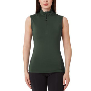 Chemise de golf sans manches pour femme SOSH4, blanche unie, UPF 20+, respirante, en polyester, col classique, haut de sport - Product Image 3