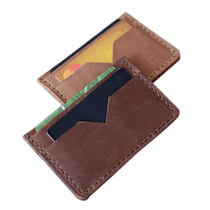 Leather <b>Card</b> <b>Holder</b> Custom Genuine Leather Credit <b>Card</b> <b>Wallet</b> Slim Zipper Pocket RFID Style Business <b>Card</b> Case OEM Manufacturer - Product Image 2