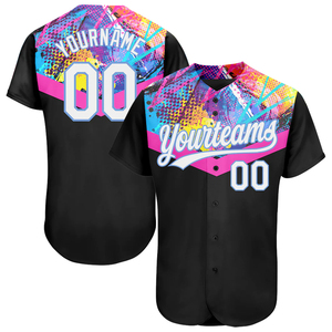 Maillots de baseball personnalisés en gros, imprimés par sublimation, colorés, style décontracté, uniformes, vente chaude, chemises de baseball souples - Product Image 3