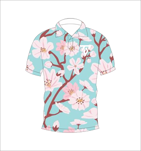 เสื้อโปโลพิมพ์ลายดอกซากุระแบบกำหนดเองสำหรับผู้ชาย แขนสั้น สวมใส่สบาย ระบายอากาศได้ดี น้ำหนักเบา แฟชั่นเสื้อกอล์ฟฤดูร้อน - Product Image 4