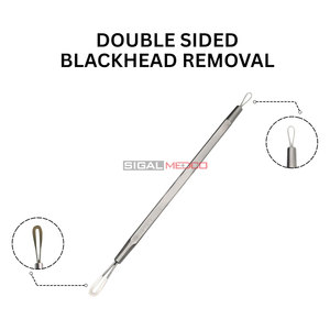 <b>Blackhead</b> Removal Acne <b>Extractor</b> <b>Blackhead</b> Whitehead Remover Face Nose Dual for Pimple <b>Extractor</b> Skin Blemish Stainless Steel - Product Image 2