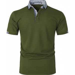 Camisa Polo de Manga Corta para Hombre, Combinación de Colores, Ideal para Deportes al Aire Libre como Golf - Product Image 1