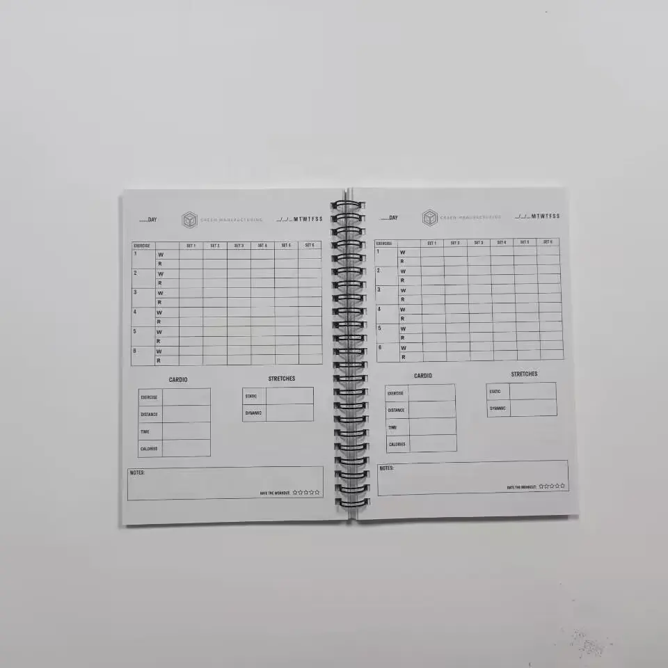 Personnalisez votre œuvre d'art dans les pages intérieures Journal de fitness et planificateur d'entraînement Carnet de notes de gymnastique Tracker Journal d'exercice