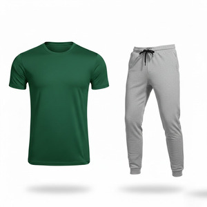 Ensemble de vêtements de sport pour hommes personnalisé, t-shirt à séchage rapide et pantalon de jogging, vêtements de sport pour hommes en gros, ensemble de survêtement en polyester et élasthanne - Product Image 5