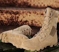 Bottes tactiques en cuir pour hommes QUICK WAY INDUSTRIES, à lacets, imperméables, pour la randonnée en désert et en jungle, hautes, beige, 42/9