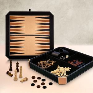 <b>Backgammon</b> Board Game <b>Set</b> Folding Portable Travel Handmade Leather <b>Backgammon</b> Game <b>Set</b> with Wooden Playing Pieces - Product Image 2