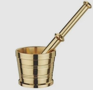 Traditional Indian Spice and Coffee <b>Grinder</b> Khalbatta <b>Herb</b> Crusher Premium Solid Brass Mortar Pestle at Wholesale cheap price - Product Image 2