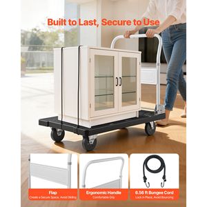 Carrello Pieghevole con Capacità di 300 kg, Carrello a Mano con Ruote Girevoli, Piattaforma Pieghevole per Carichi Pesanti - Product Image 5